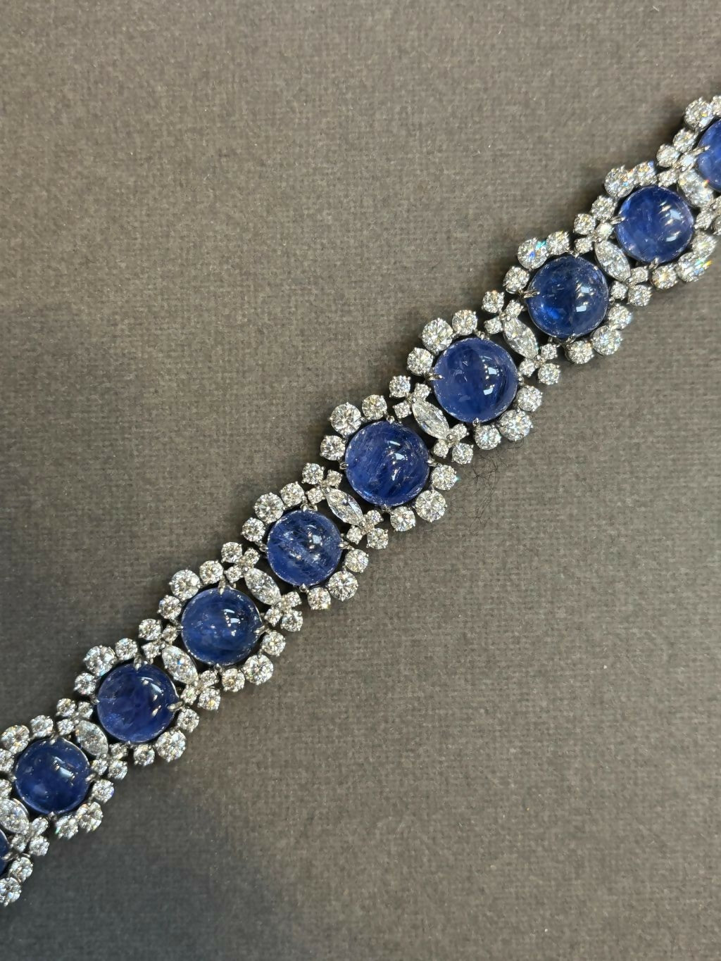 Bvlgari Certified Natural Burmese Cabochon Sapphire and Diamond Bracelet