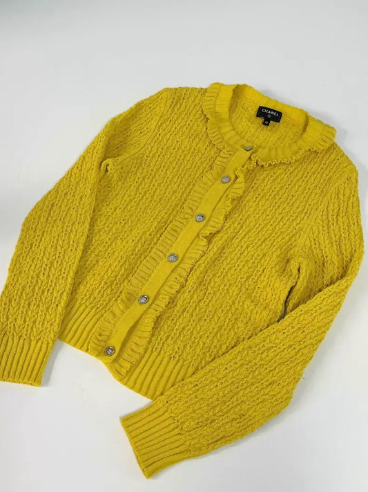 Chanel 25C  Yellow Cardigan