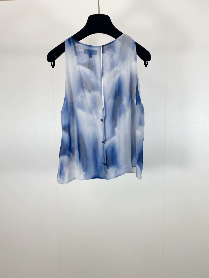 Chanel bleu Silk shirt