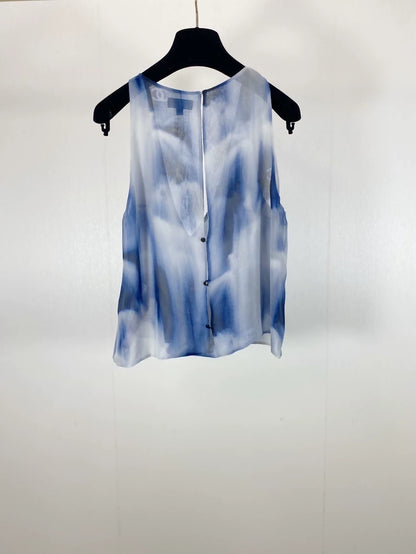 Chanel bleu Silk shirt
