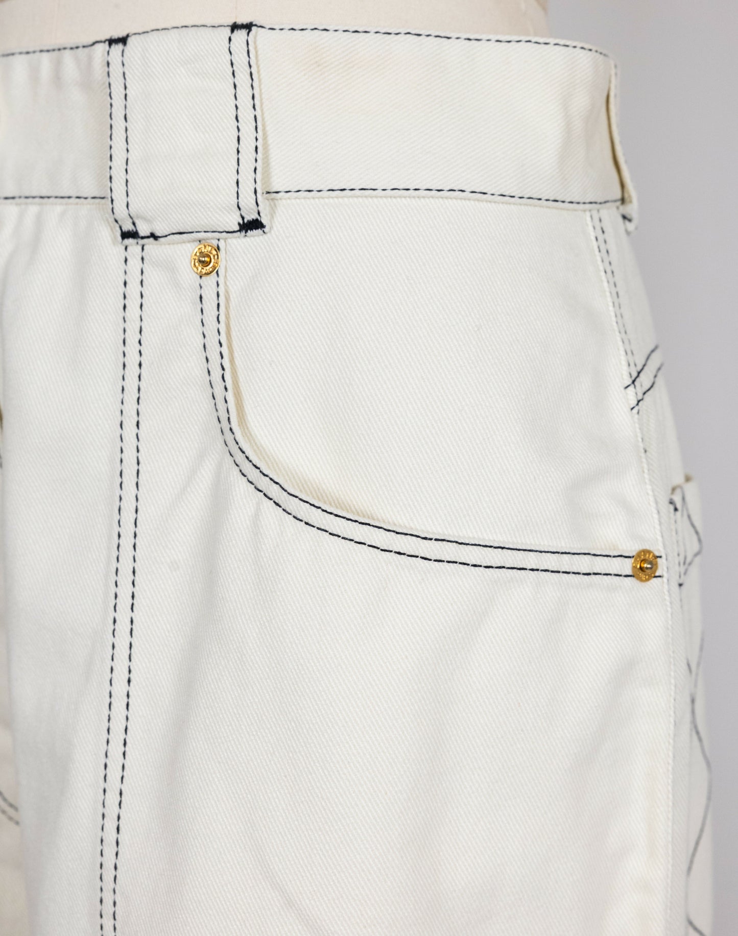 Chanel Vintage White High-Waisted Shorts