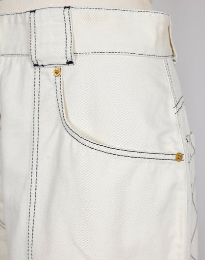 Chanel Vintage White High-Waisted Shorts