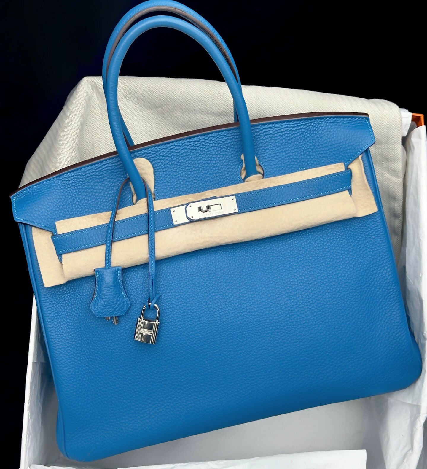 Hermès Birkin 35 Bleu Izmir Togo with Palladium Hardware