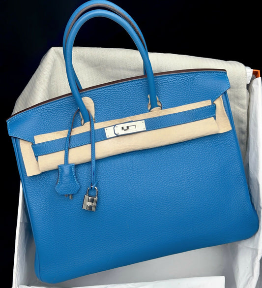 Hermès Birkin 35 Bleu Izmir Togo with Palladium Hardware