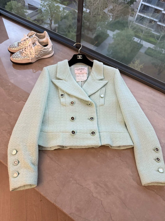 Chanel 95C green tweed jacket