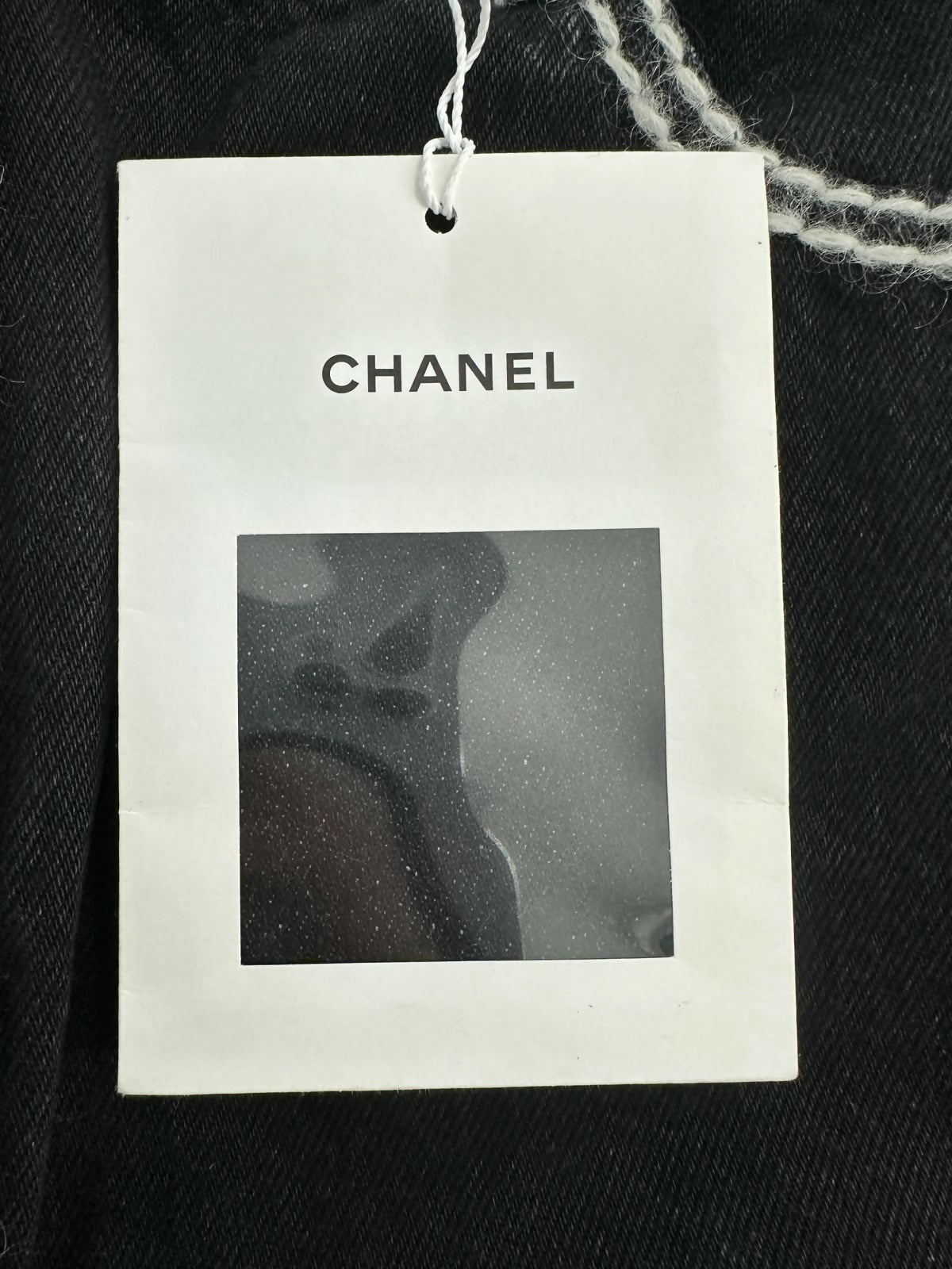 Chanel 24N Coco Neige Black and White Cartoon Border Wide-Leg Jeans Size 34