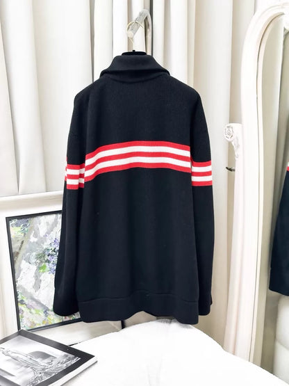Chanel 24A Black and Red Cardigan