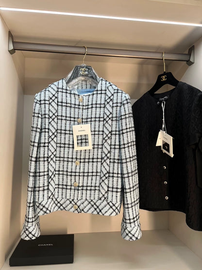 Chanel 25s blue tweed jacket