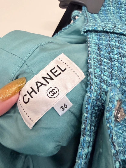 Chanel 22P Blue Tweed pants
