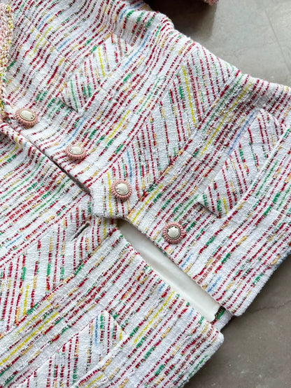 Chanel 19S pink multicolour tweed Jacket
