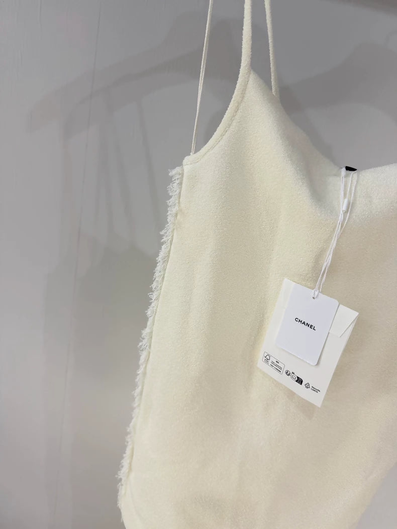 Chanel 26A pale yellow tweed dress