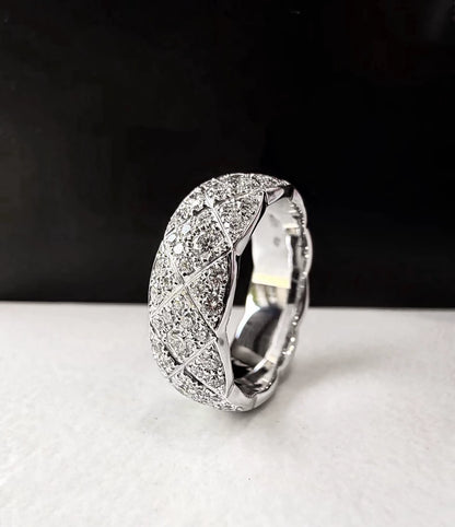 Chanel Coco Crush wide white gold ring with full diamonds