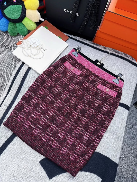 Chanel 22K Burgundy Pink Skirt