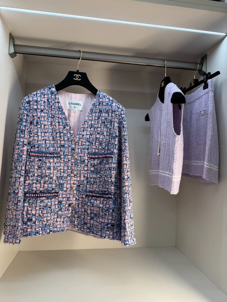Chanel 21p purple tweed jacket
