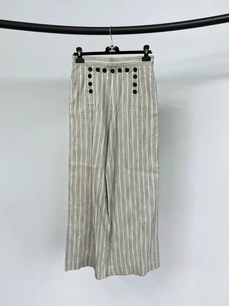 Dior button-down striped wide-leg pants