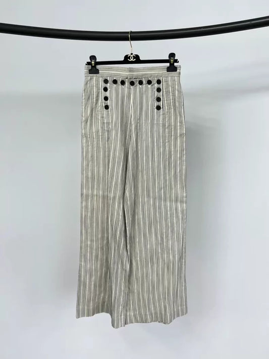 Dior button-down striped wide-leg pants