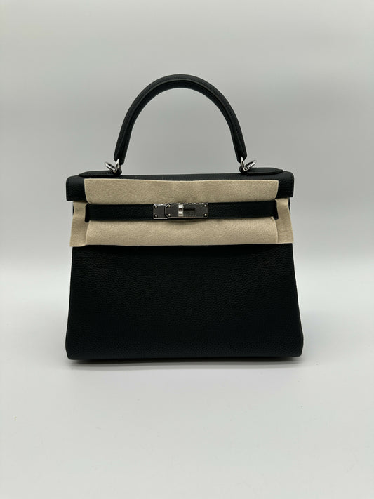 Hermes Kelly 28 black togo phw stamp K