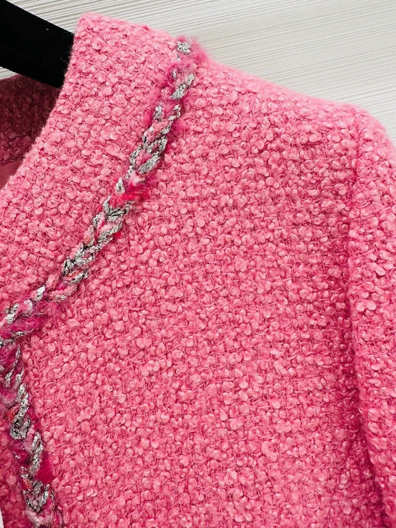 Chanel 22A pink tweed coat