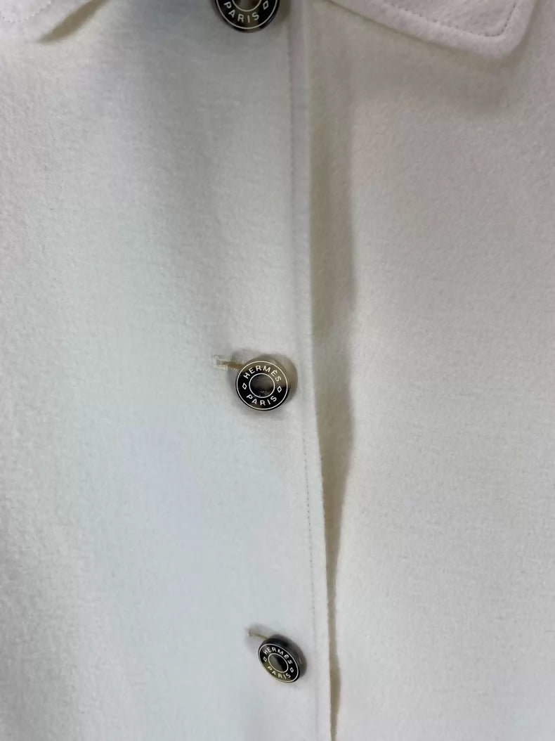 Hermes beige cashmere coat/overcoat