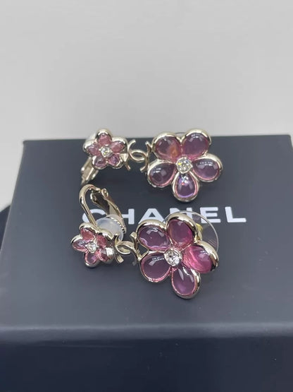Chanel 26C Crystal Flower Rhinestone Earrings