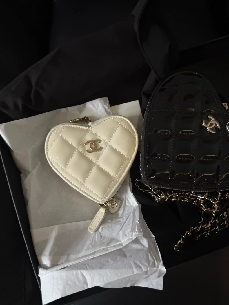 Chanel 23S Double Heart Bag in Black and White