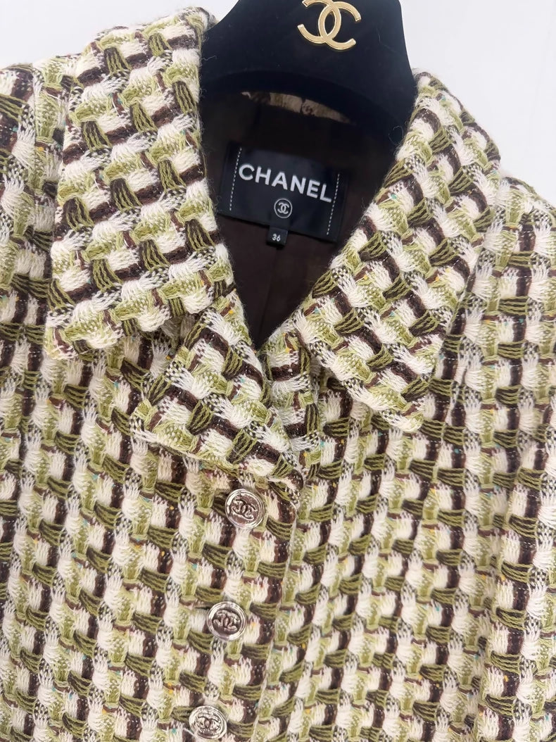 Chanel 23A Green tweed Jacket