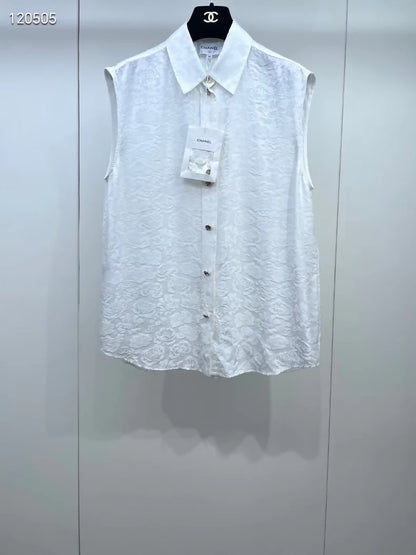 Chanel 25A Camellia white Shirt