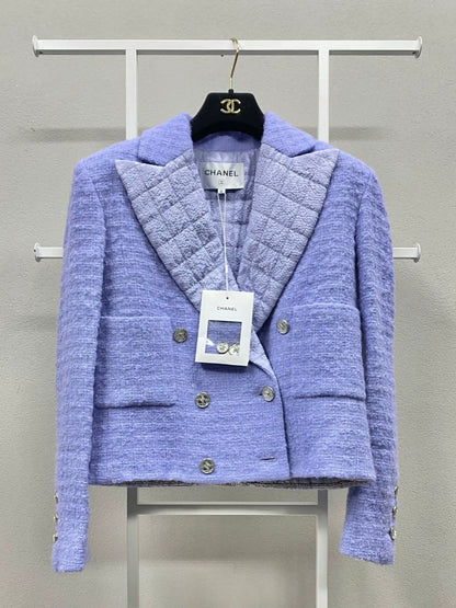 Chanel 21 purple tweed jacket