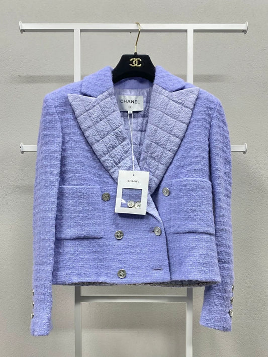 Chanel 21 purple tweed jacket