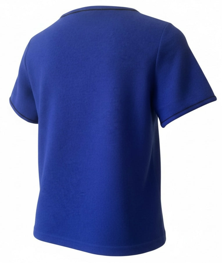 Chanel 19C La Pausa Runway Blue Blouse Top Shirt FR 34