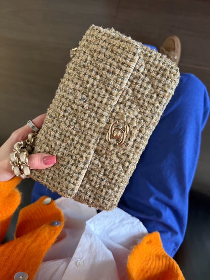 Chanel 21A Gold Multi-element Woven Mini CF