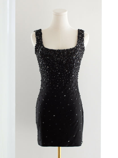 gianni versace couture spring 1996 black embellished mini dress