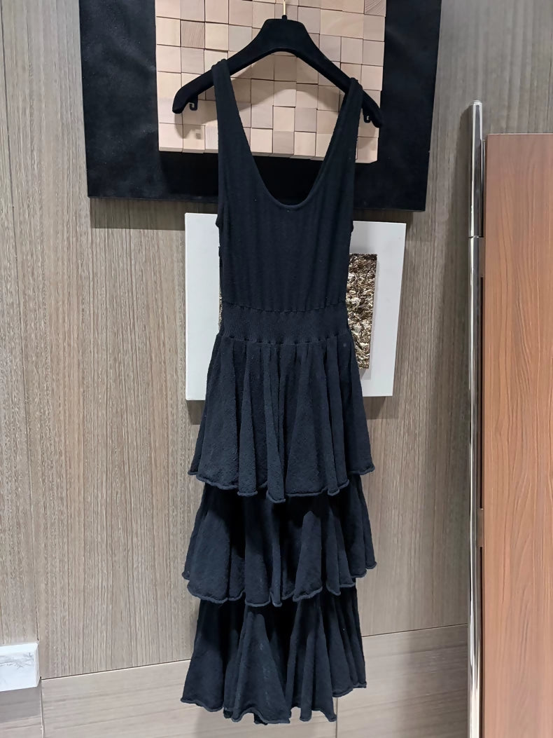 Chanel 25A Black Knit Dress
