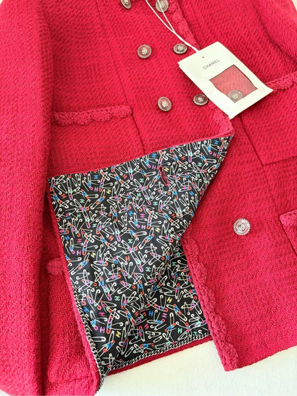 Chanel 24A Red tweed Jacket