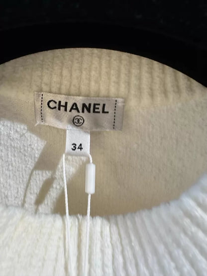 Chanel 21S white terry cloth top