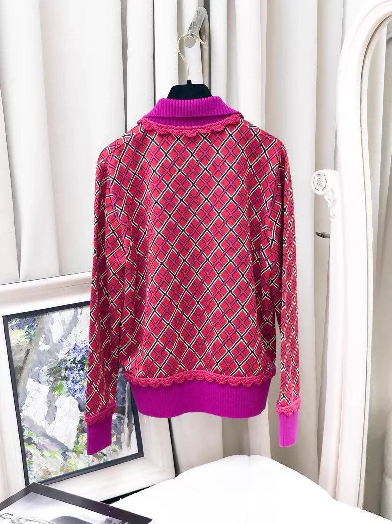 Chanel 24A red cashmere cardigan