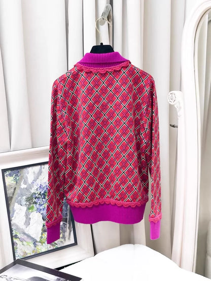 Chanel 24A red cashmere cardigan