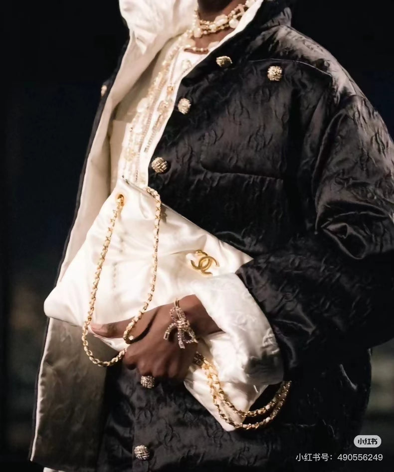 Chanel 25A black embossed patterned cotton jacket