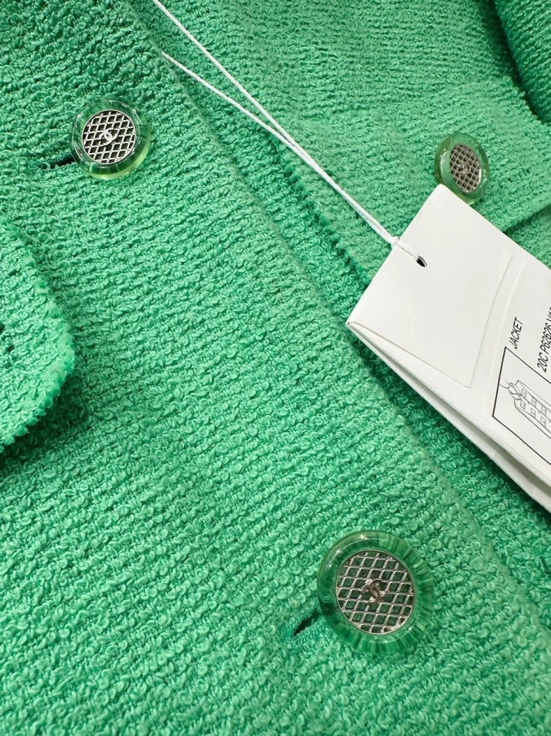 Chanel 20C multi-pocket green jacket