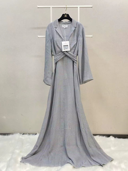 Chanel 22S striped silk dress