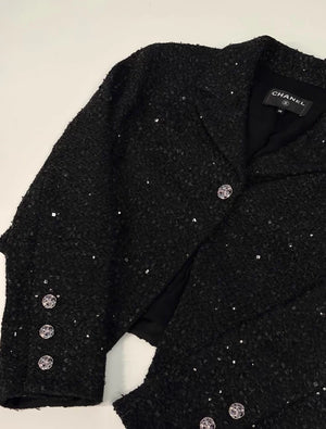 Chanel 24S Black Tweed Jacket