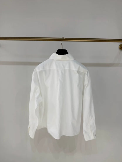 Chanel 25S sequined bird double C white shirt