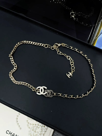 Chanel 22B leather chain necklace