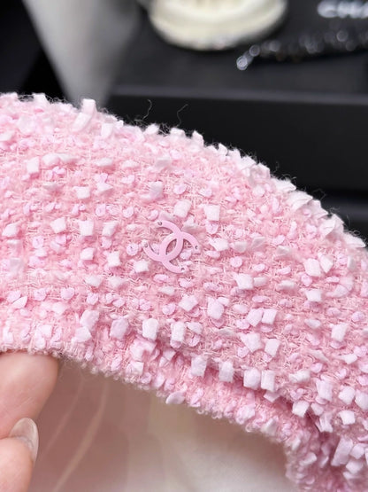 Chanel 19C Pink Fringe Tweed Beret