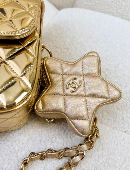 Chanel 24C gold mirror star backpack