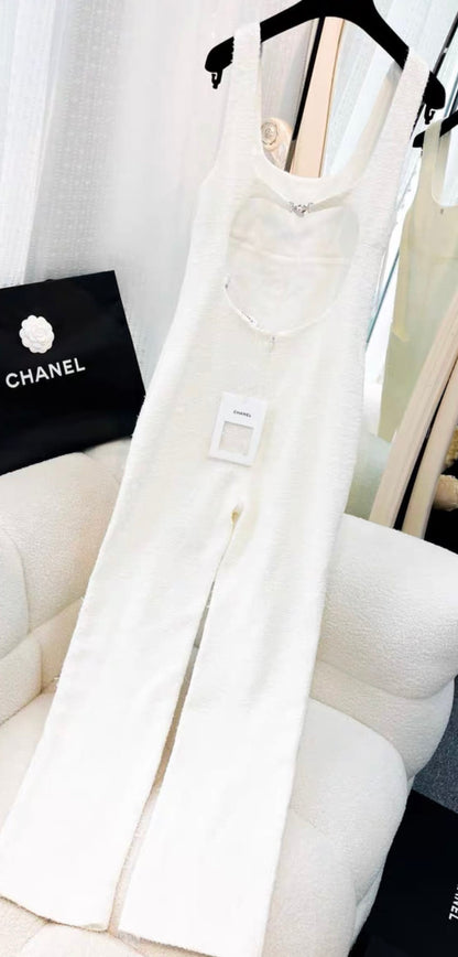 Chanel 23M coco beach White jumpsuit size 34FR