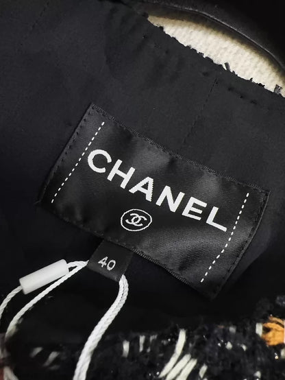 Chanel 23b black tweed jacket w