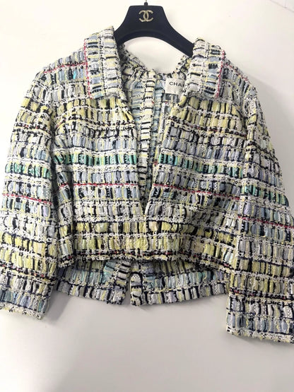 Chanel 24S yellow multicolour tweed Jacket