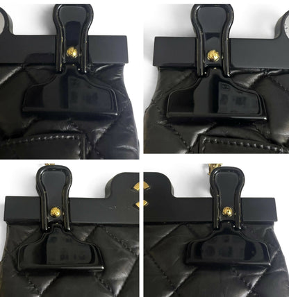Chanel Mini Hanger Black Flap Bag gold hardware
