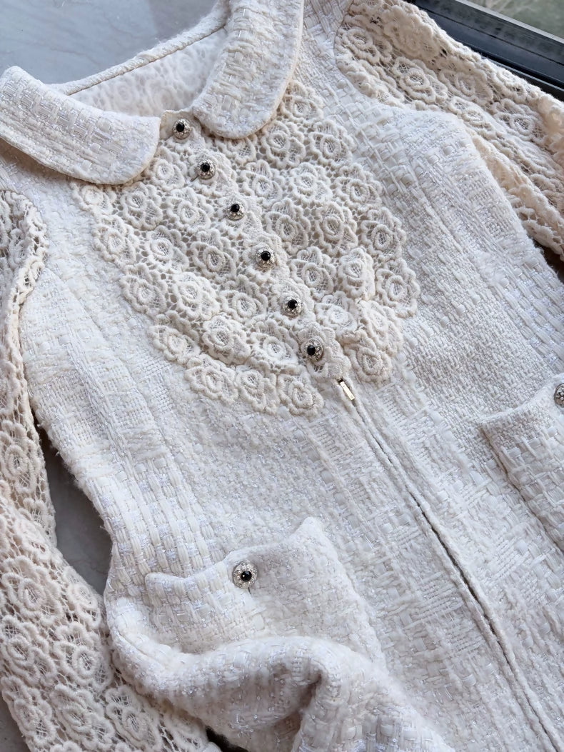 Chanel 2015  White Lace Crochet Dress
